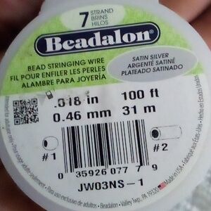 Bead Stringing Wire Satin Silver by Beadalon 7 Strand .18" .46 mm 100 ft JW03NS